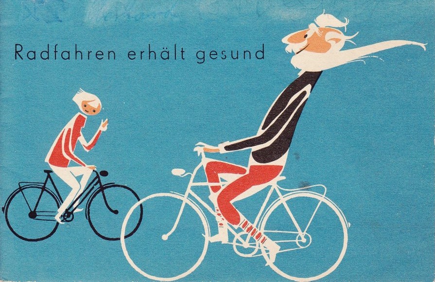 Historisches DDR-Plakat „Radfahren erhält gesund